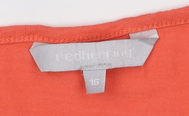 Red Herring Women's Orange Sequin Tank Top Size 16 Viscose