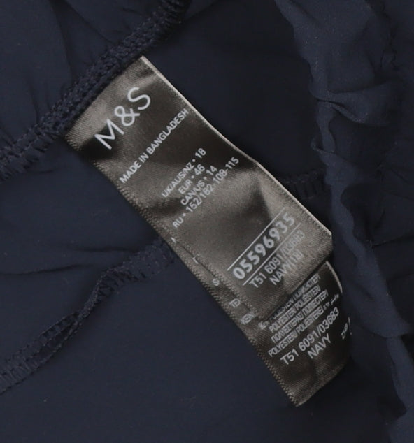 Marks and Spencer Women Blue Size 18 Jogger Trousers Lightweight