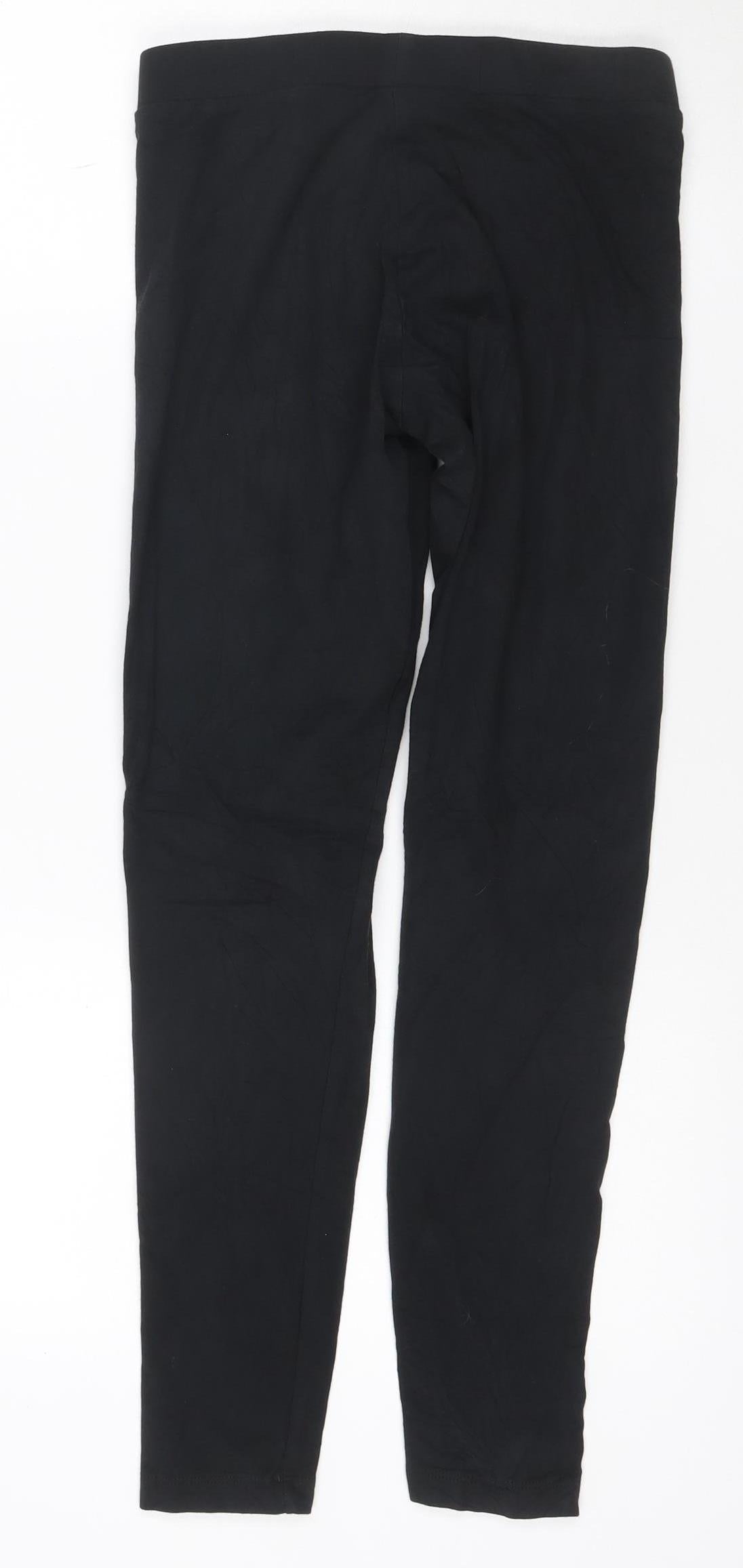 Adidas Women's Black Leggings Size 8 Side Stripe Slim Fit Activewear