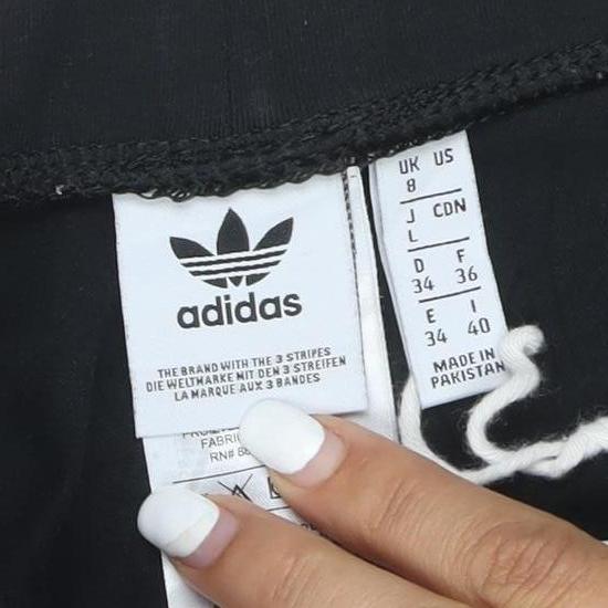 Adidas Women's Black Leggings Size 8 Side Stripe Slim Fit Activewear