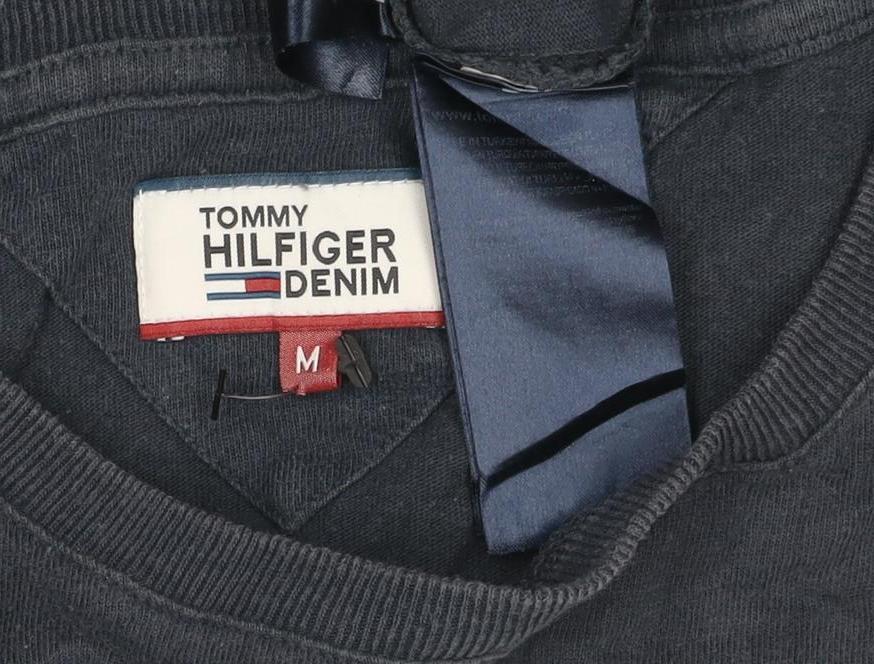 Tommy Hilfiger Denim Men's Blue Red Colourblock Logo T-Shirt M