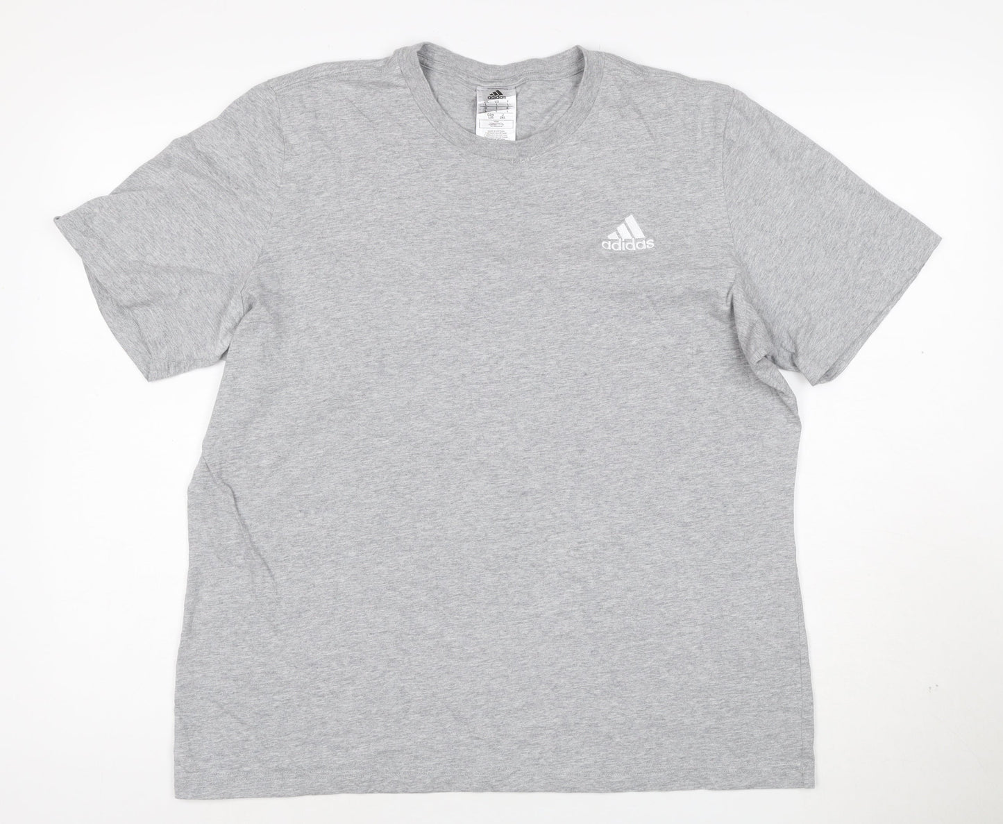Adidas Men’s Grey Cotton Crew Neck Short Sleeve T-Shirt L