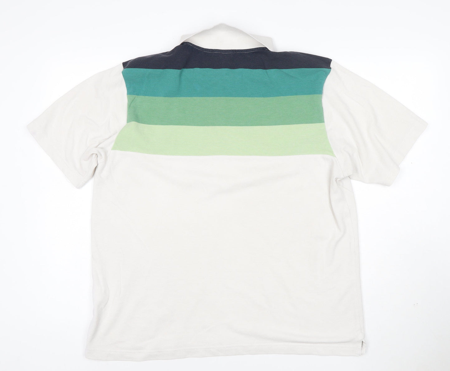 Cotton Traders Men's Multicoloured Striped Polo Shirt L