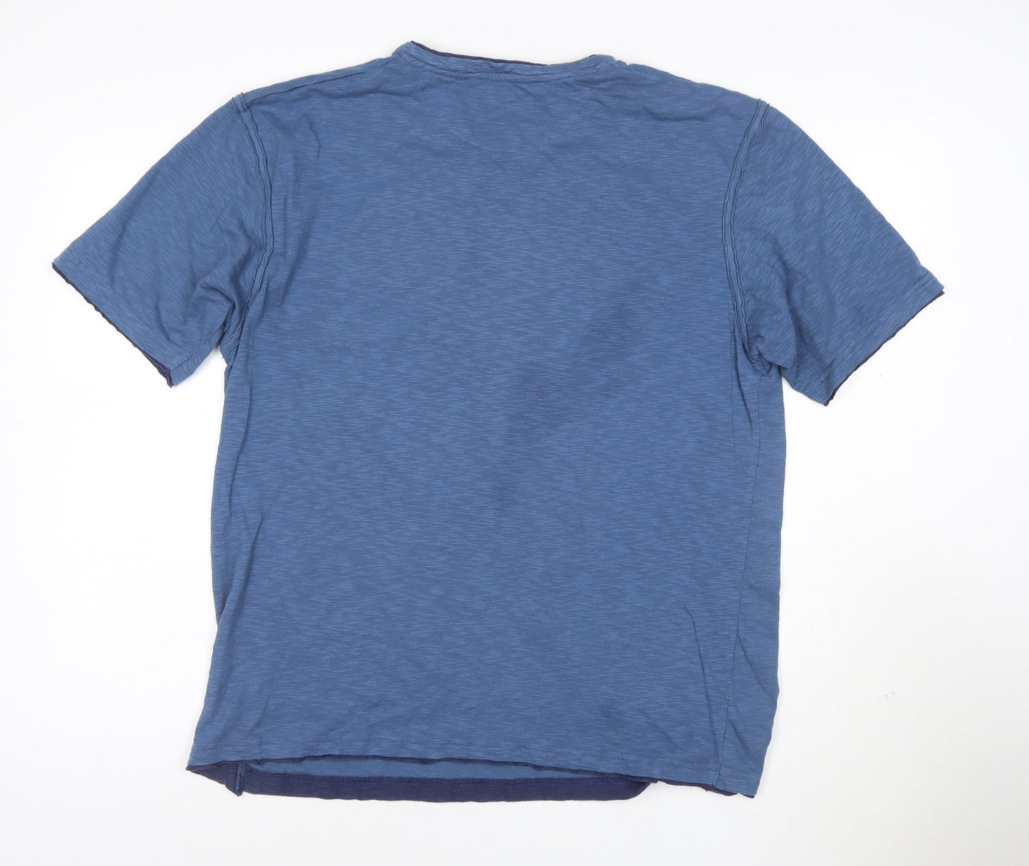 No Fear Men’s Blue V-Neck Dragon Graphic T-Shirt Size L