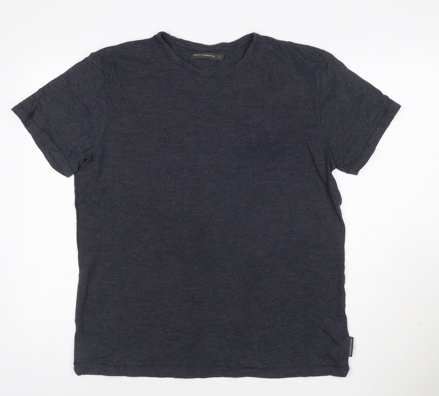 French Connection Men's Blue Short Sleeve Crew Neck T-Shirt Size L