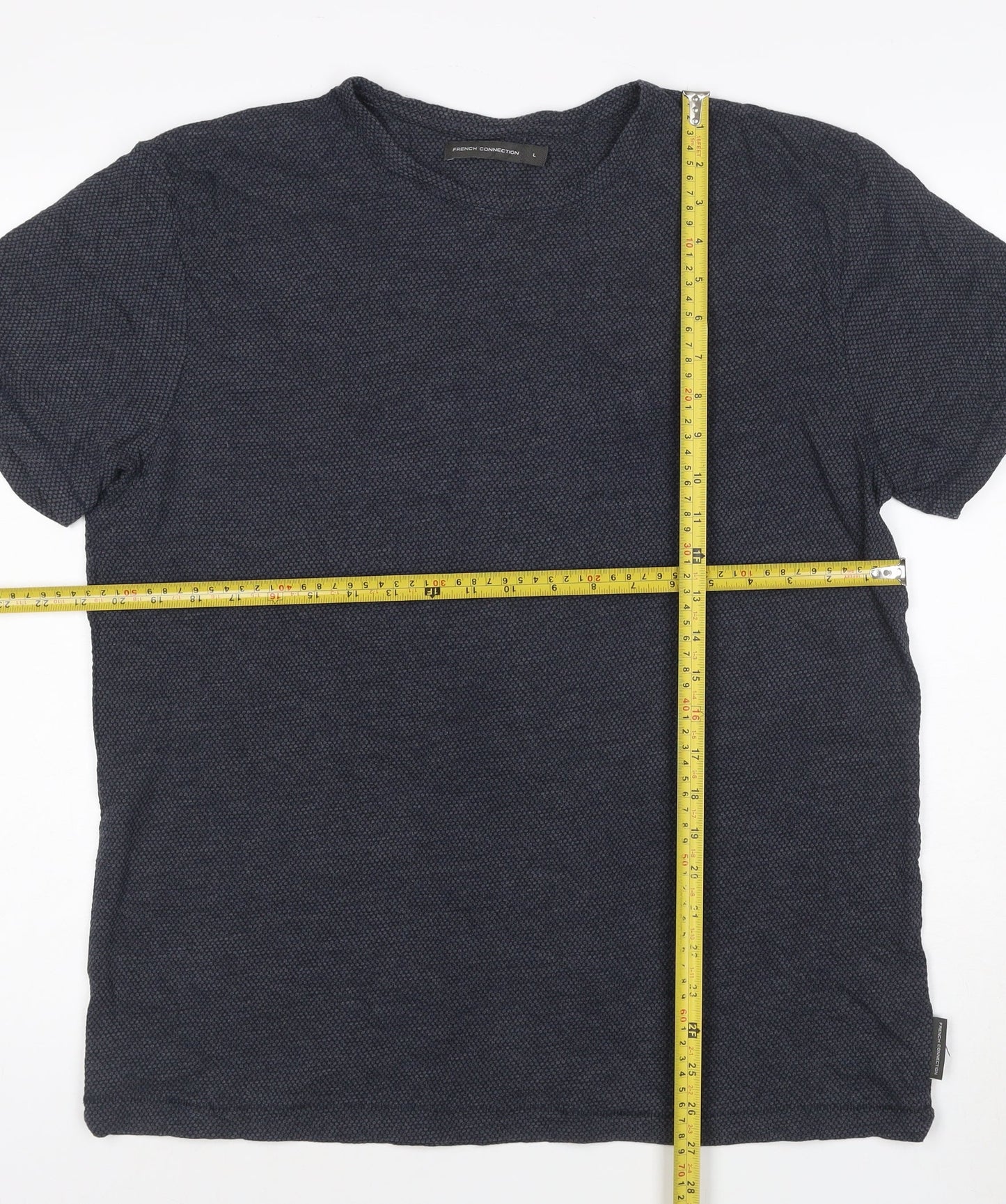 French Connection Men's Blue Short Sleeve Crew Neck T-Shirt Size L