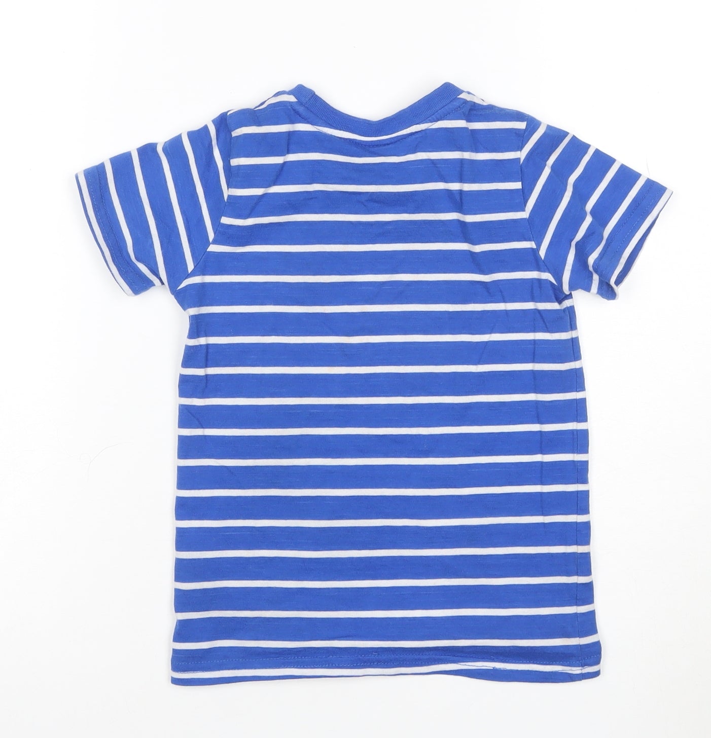 Beverly Hills Polo Club Boys Blue Striped T-Shirt 7-8 Years Short Sleeve