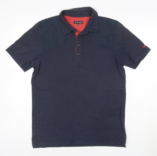 Wolsey Men's Navy Short Sleeve Polo Shirt Size S Classic Fit