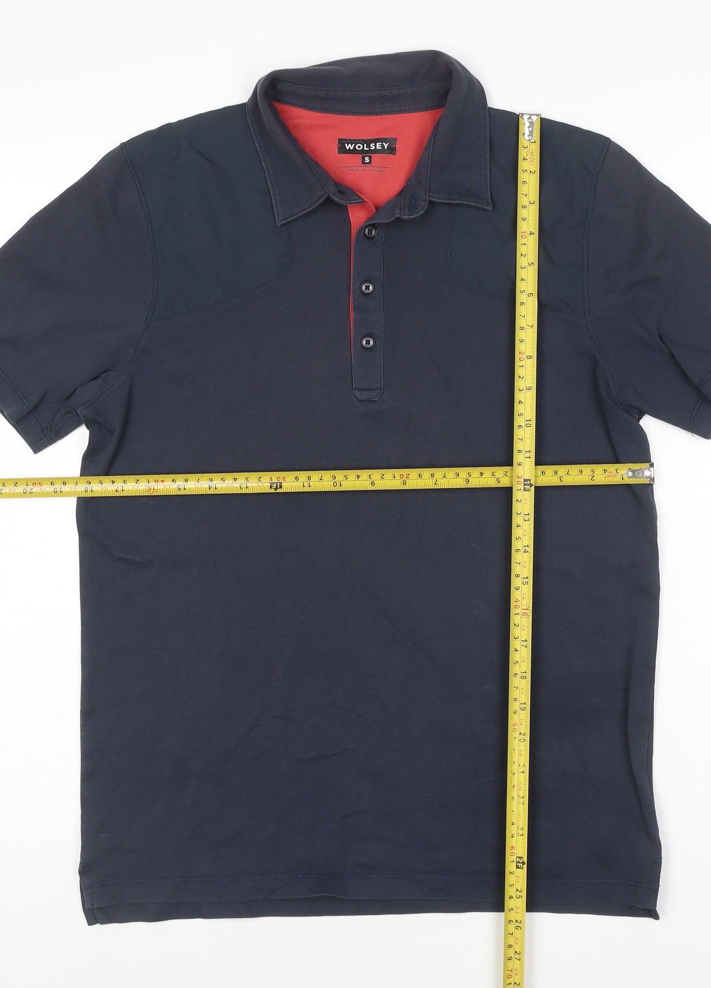 Wolsey Men's Navy Short Sleeve Polo Shirt Size S Classic Fit