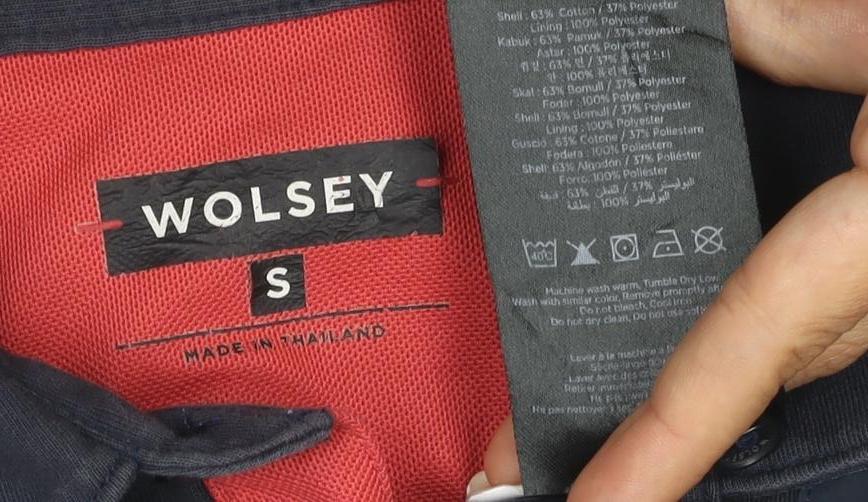 Wolsey Men's Navy Short Sleeve Polo Shirt Size S Classic Fit