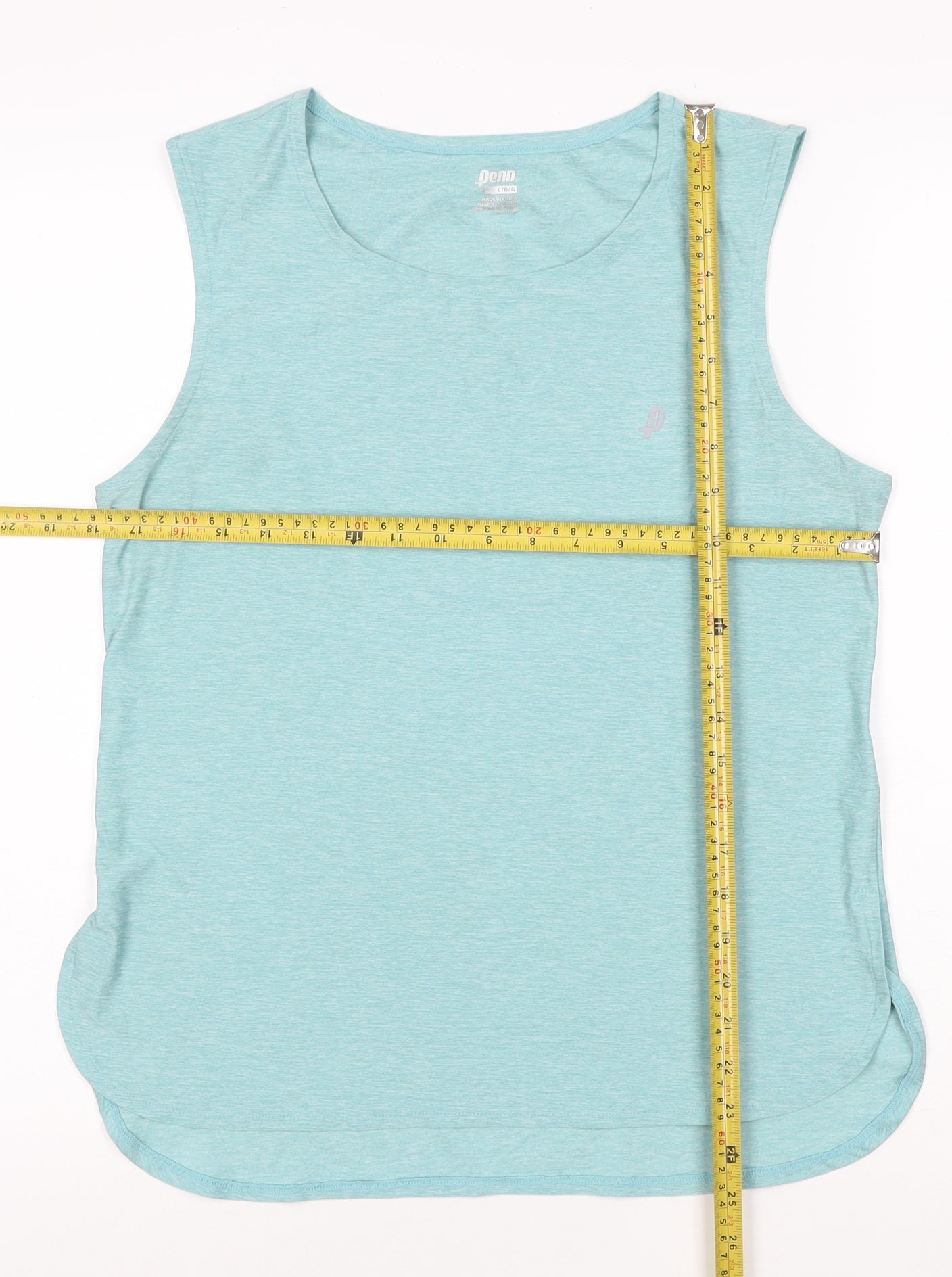 Penn Womens Blue Sleeveless Activewear Tank Top Size L Lightweight