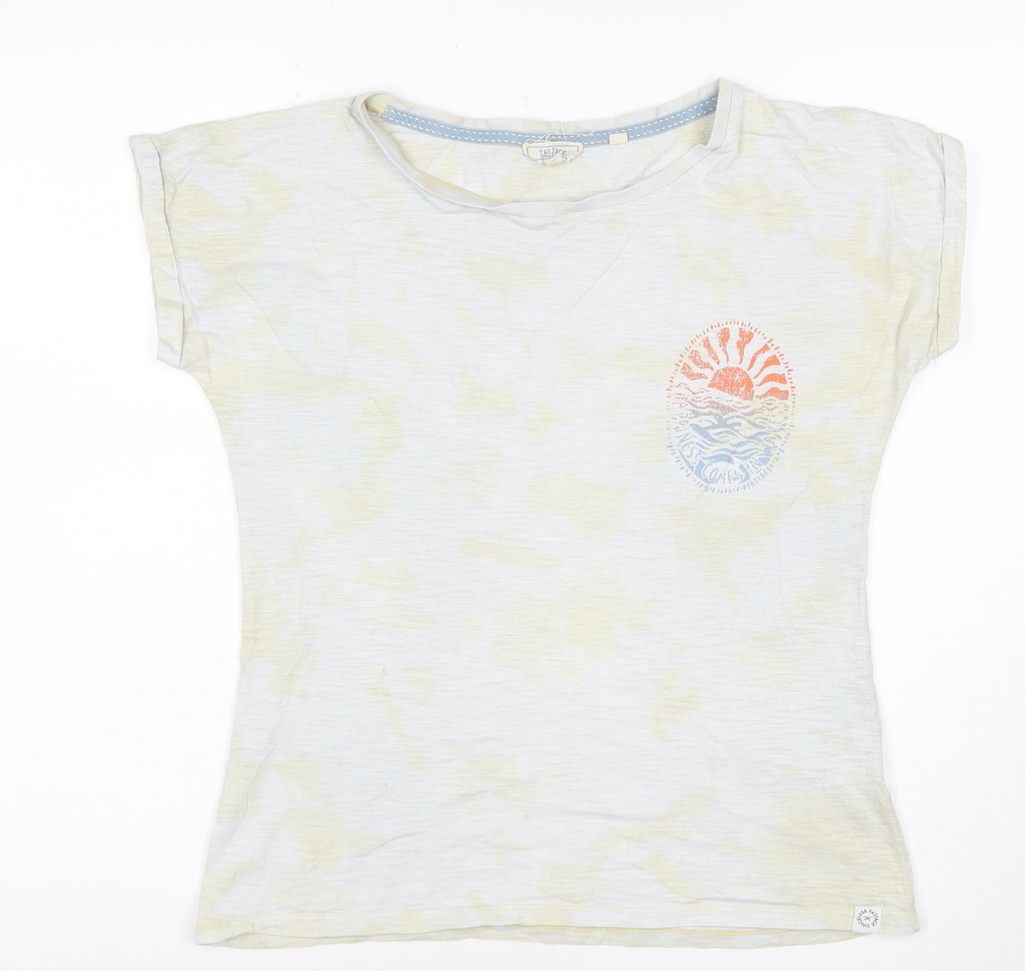 Fat Face Women’s White Graphic T-Shirt Size 8 Beach Print