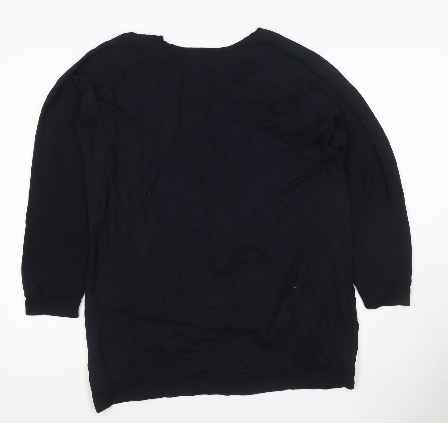 Poetic Eros Womens Black Long Sleeve Yin Yang Heart T-Shirt Size L