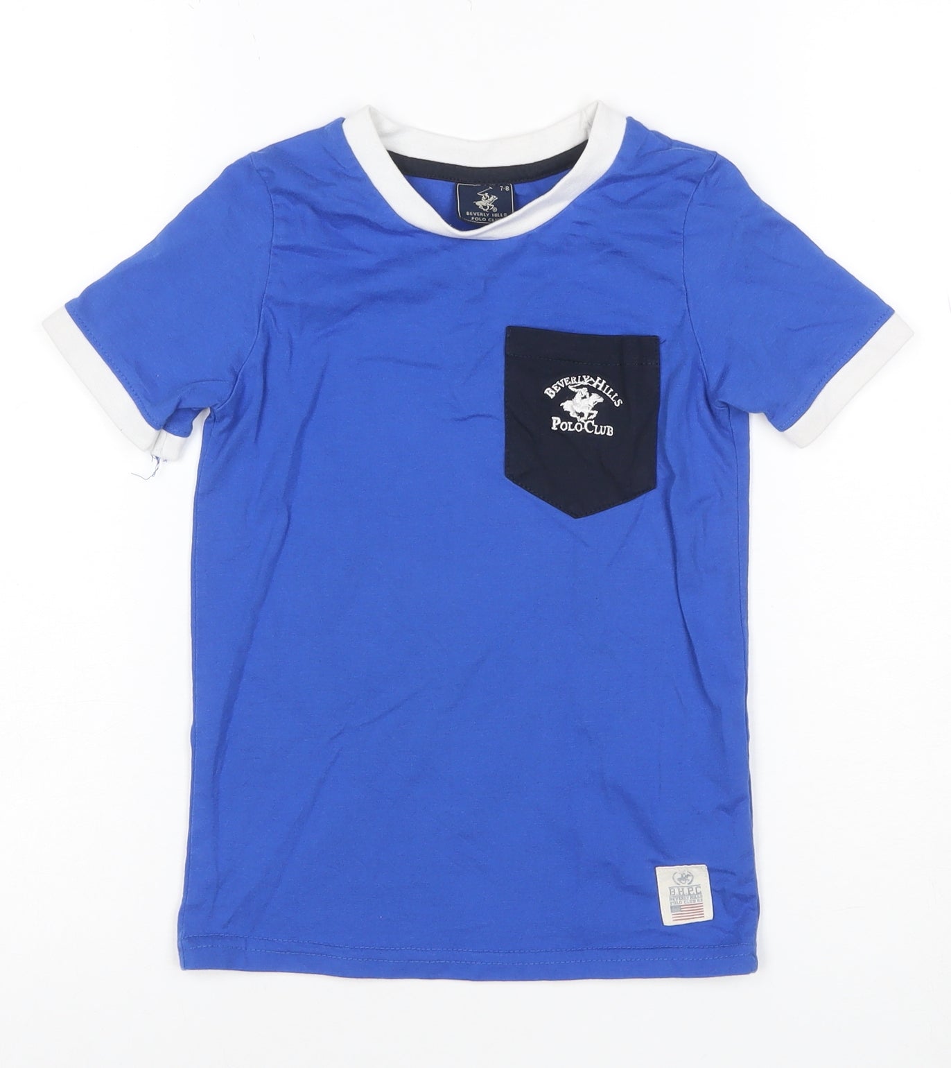 Beverly Hills Polo Club Boys Blue 7-8 Years Crew Neck T-Shirt