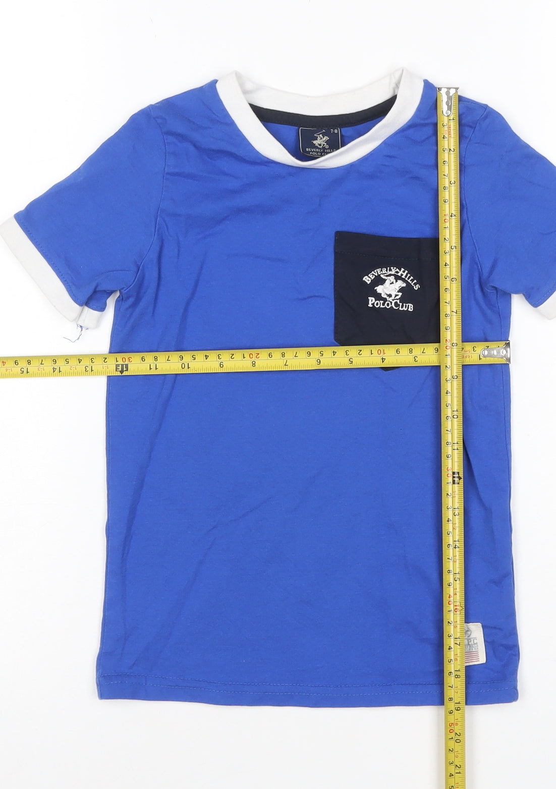 Beverly Hills Polo Club Boys Blue 7-8 Years Crew Neck T-Shirt
