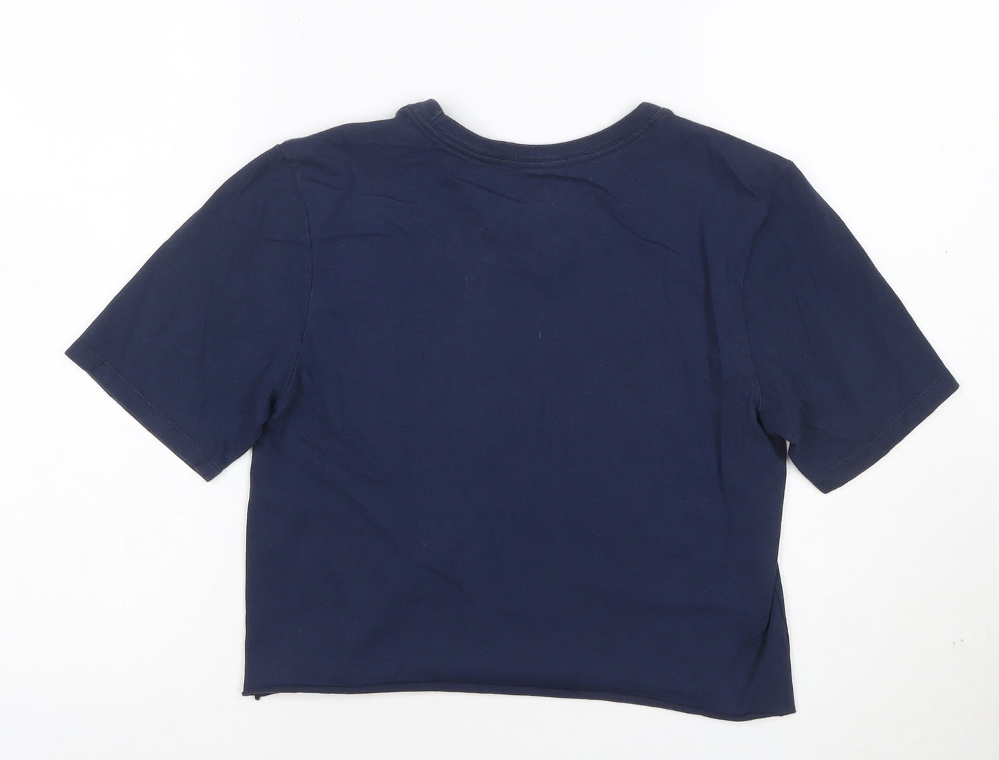 Nike Women's Blue Dri-Fit Cropped Athletic T-Shirt Small