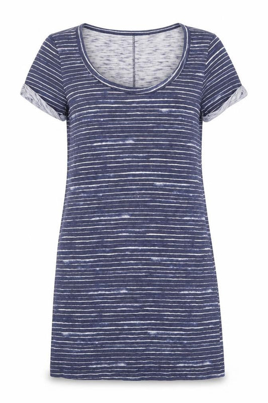 Marks and Spencer Women's Blue Striped T-Shirt Dress M