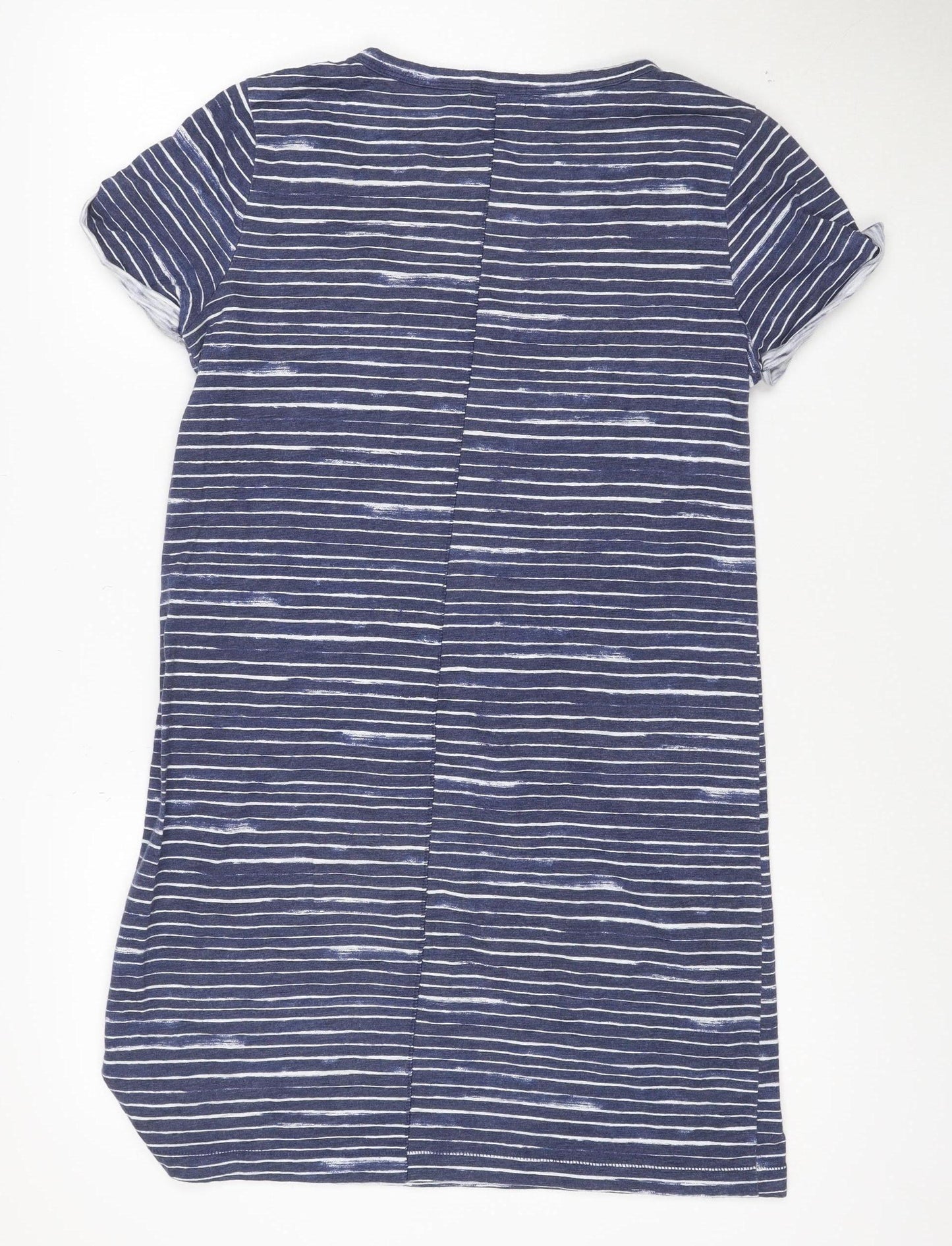 Marks and Spencer Women's Blue Striped T-Shirt Dress M