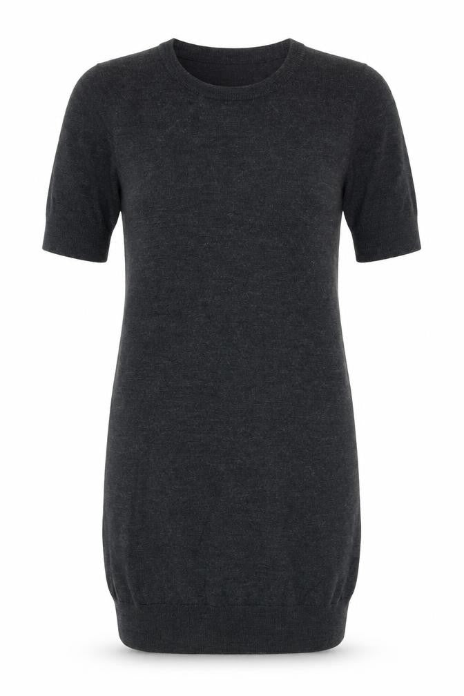 Fenn Wright Manson Women Grey Wool Shift Dress Size 12 Short Sleeve