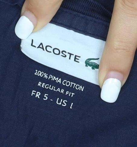 Lacoste Men's Blue Regular Fit V-Neck Cotton T-Shirt Size S