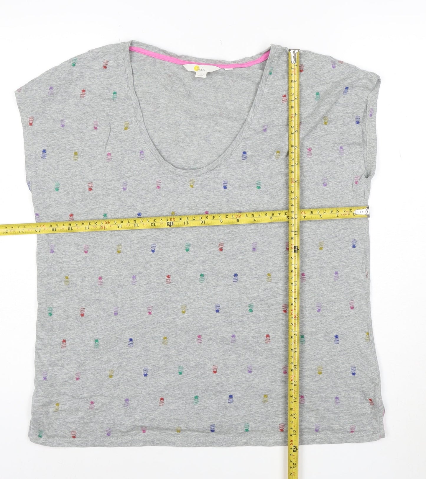 Boden Women’s Grey Polka Dot T-Shirt Size M Cotton Summer Top