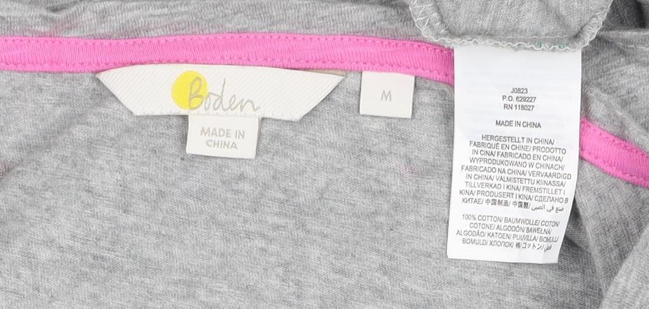 Boden Women’s Grey Polka Dot T-Shirt Size M Cotton Summer Top