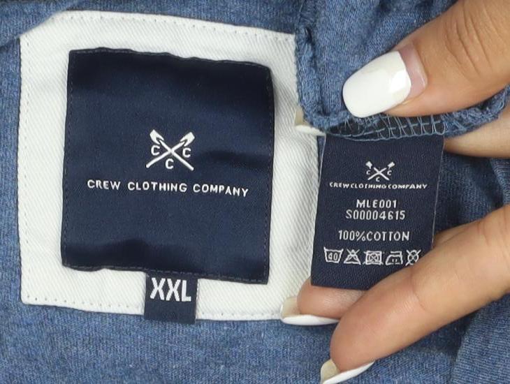 Crew Clothing Company Mens Blue XXL Cotton Short Sleeve T-Shirt