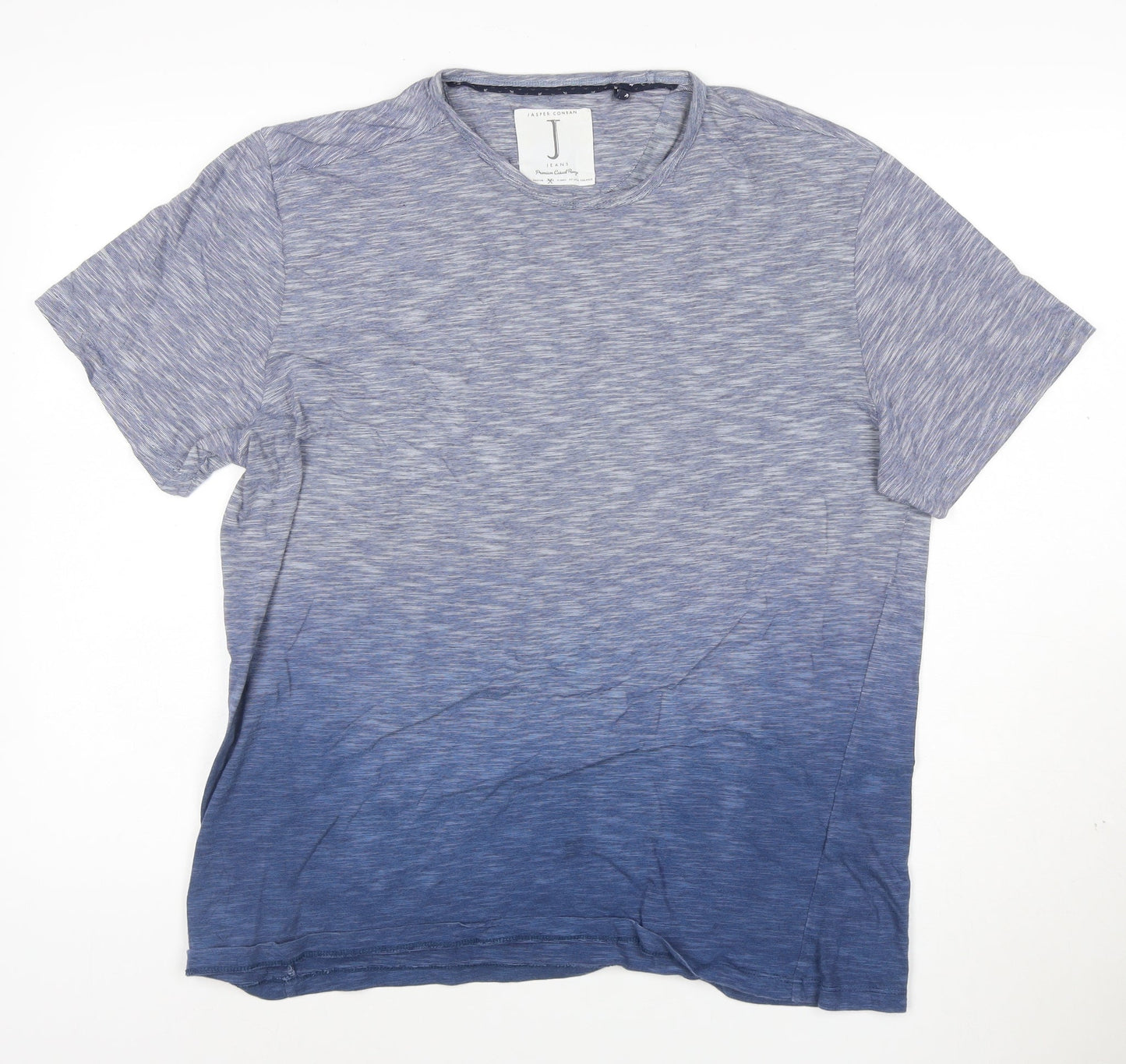 Jasper Conran Men's Blue Colourblock Short Sleeve Cotton T-Shirt M