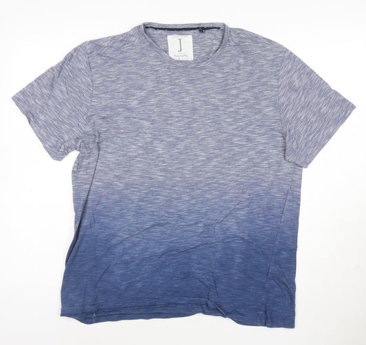 Jasper Conran Men's Blue Colourblock Short Sleeve Cotton T-Shirt M