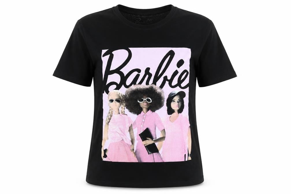 Barbie Women’s Black Graphic T-Shirt M Short Sleeve 100% Cotton