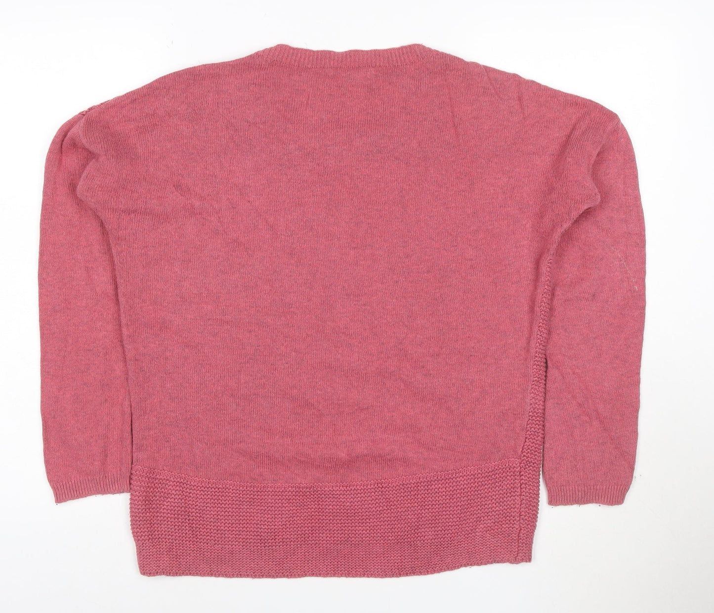 Boden Women Pink Crew Neck Long Sleeve Cotton Cashmere Jumper Size 12