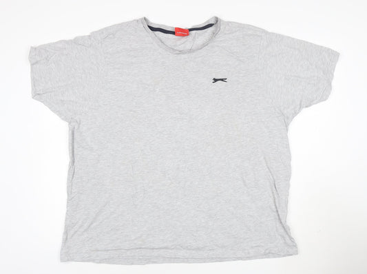 Slazenger Men's Grey 3XL Crew Neck Short Sleeve Cotton T-Shirt