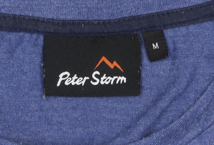 Peter Storm Men's Blue Regular Fit Crew Neck Short Sleeve T-Shirt Medium