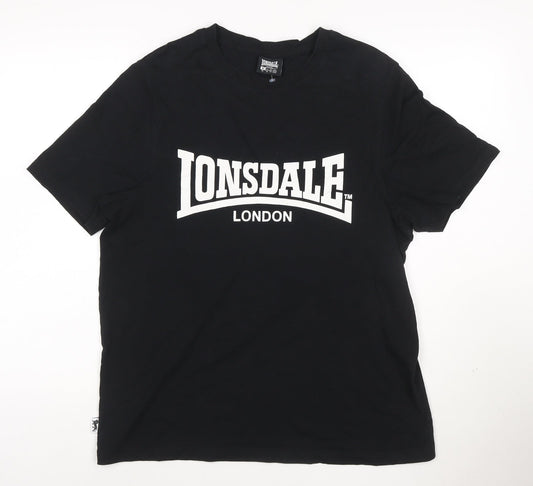 Lonsdale London Men's Black XL Crew Neck Cotton T-Shirt