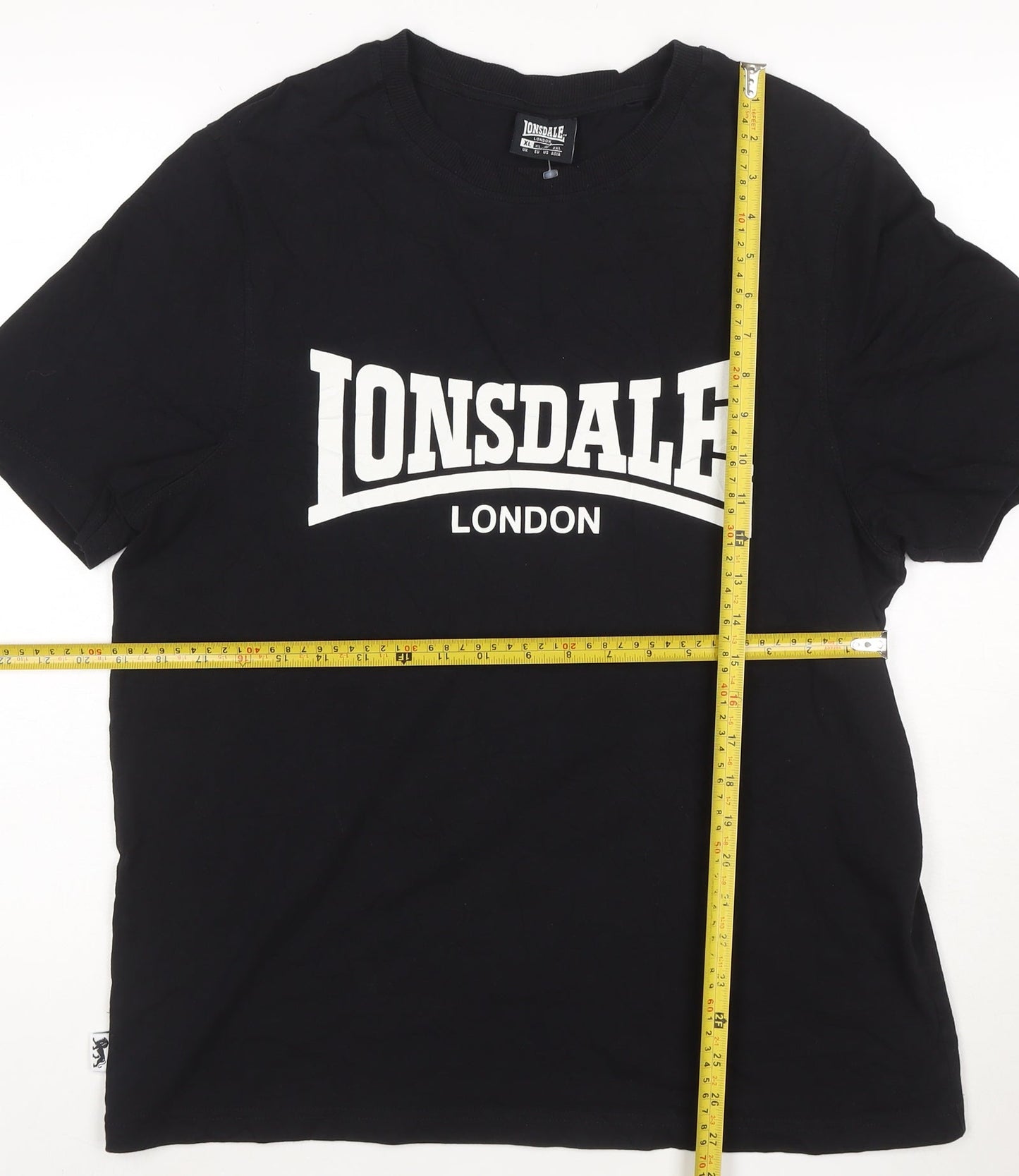 Lonsdale London Men's Black XL Crew Neck Cotton T-Shirt