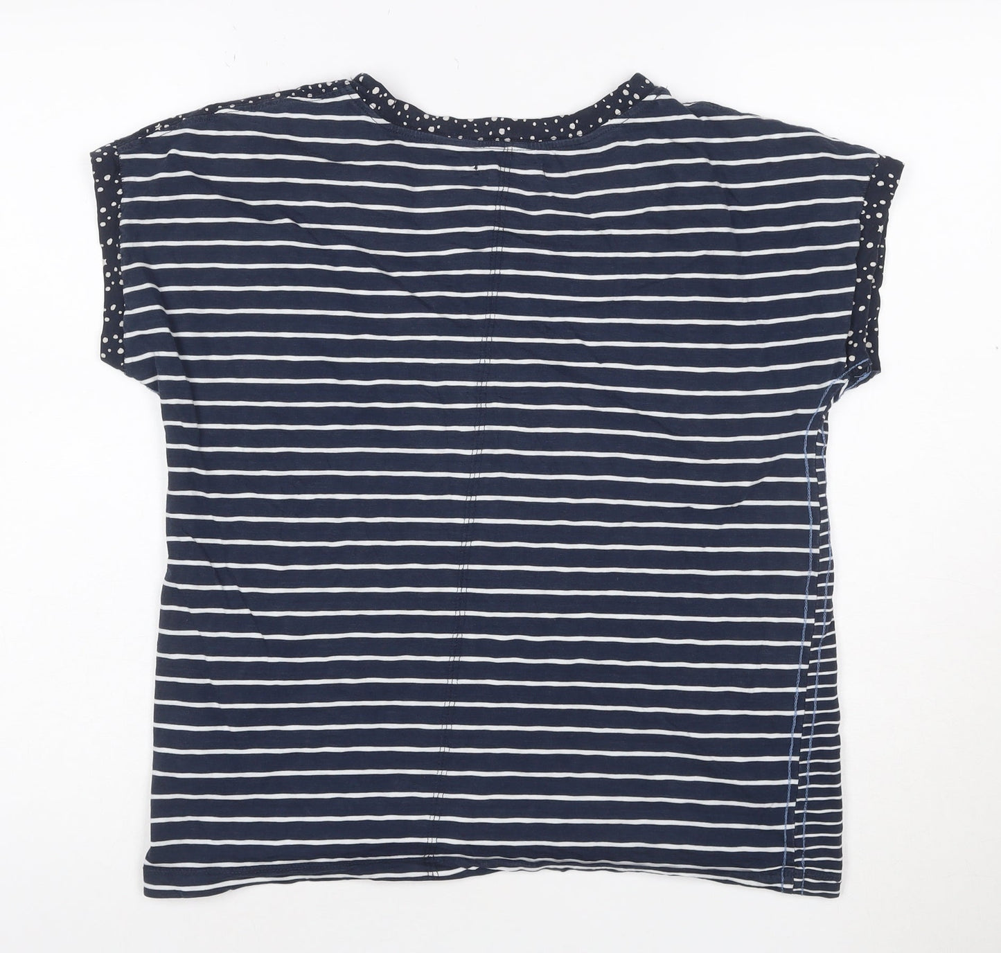 White Stuff Women’s Blue Striped Cotton T-Shirt Size 12