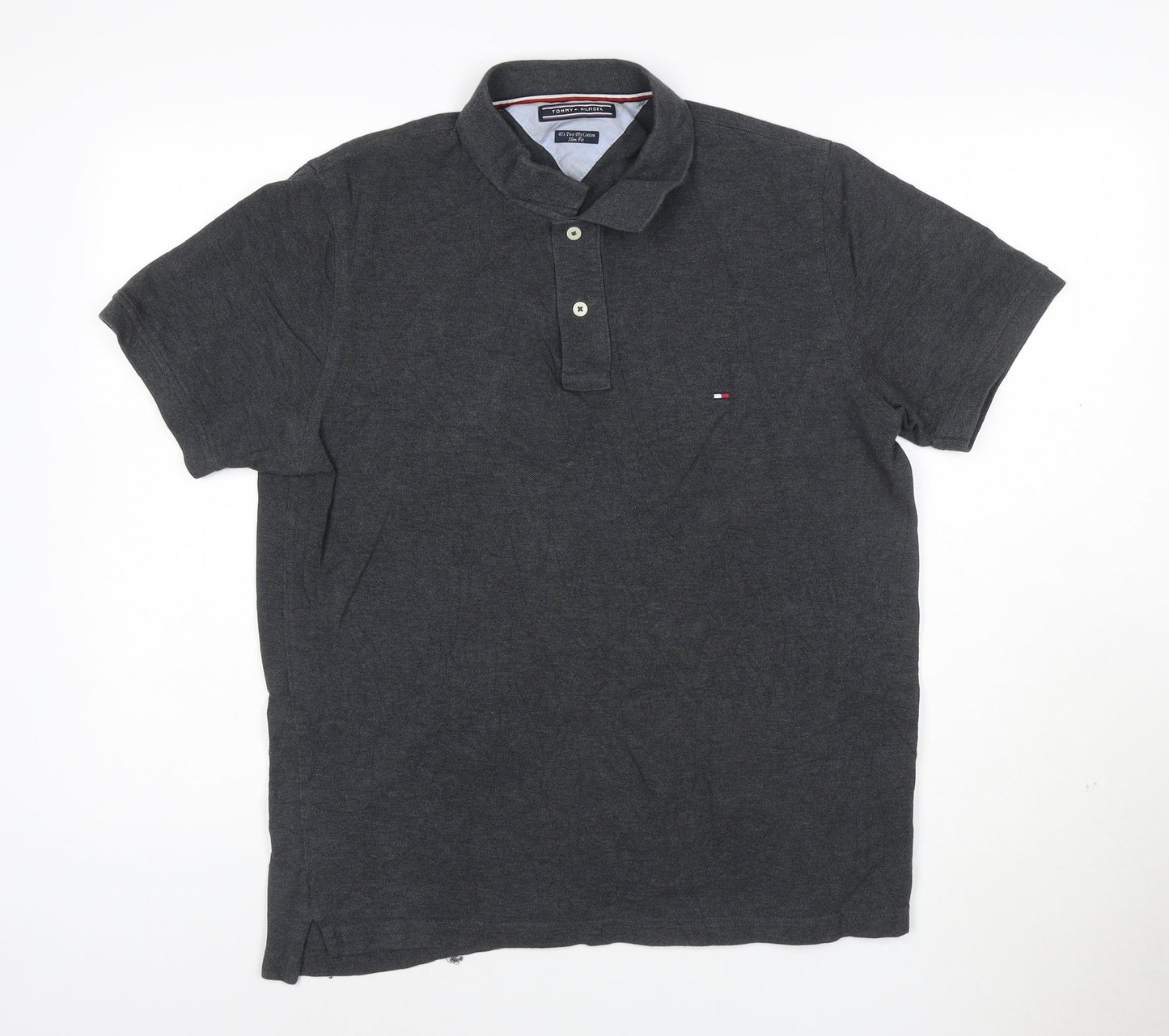 Tommy Hilfiger Men’s Grey Slim Fit Polo Shirt Size L