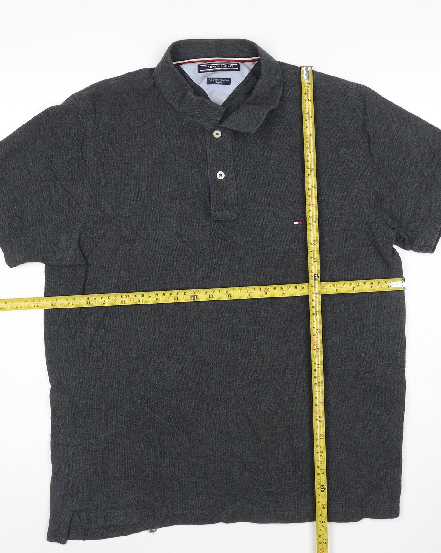Tommy Hilfiger Men’s Grey Slim Fit Polo Shirt Size L