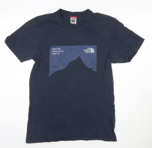 The North Face Men's Blue Cotton Nuptse Himalaya Graphic T-Shirt Size S