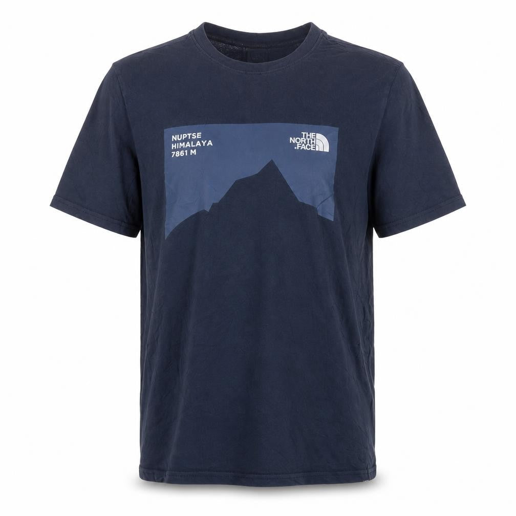 The North Face Men's Blue Cotton Nuptse Himalaya Graphic T-Shirt Size S