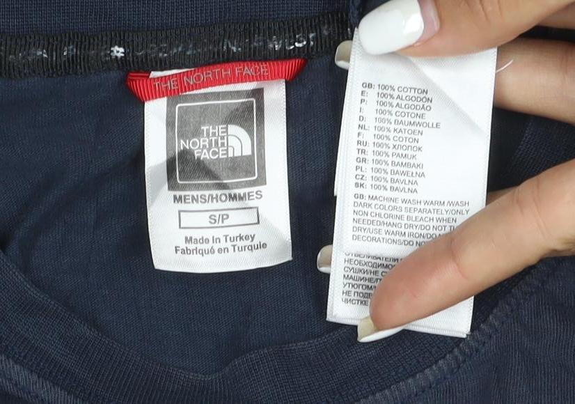 The North Face Men's Blue Cotton Nuptse Himalaya Graphic T-Shirt Size S