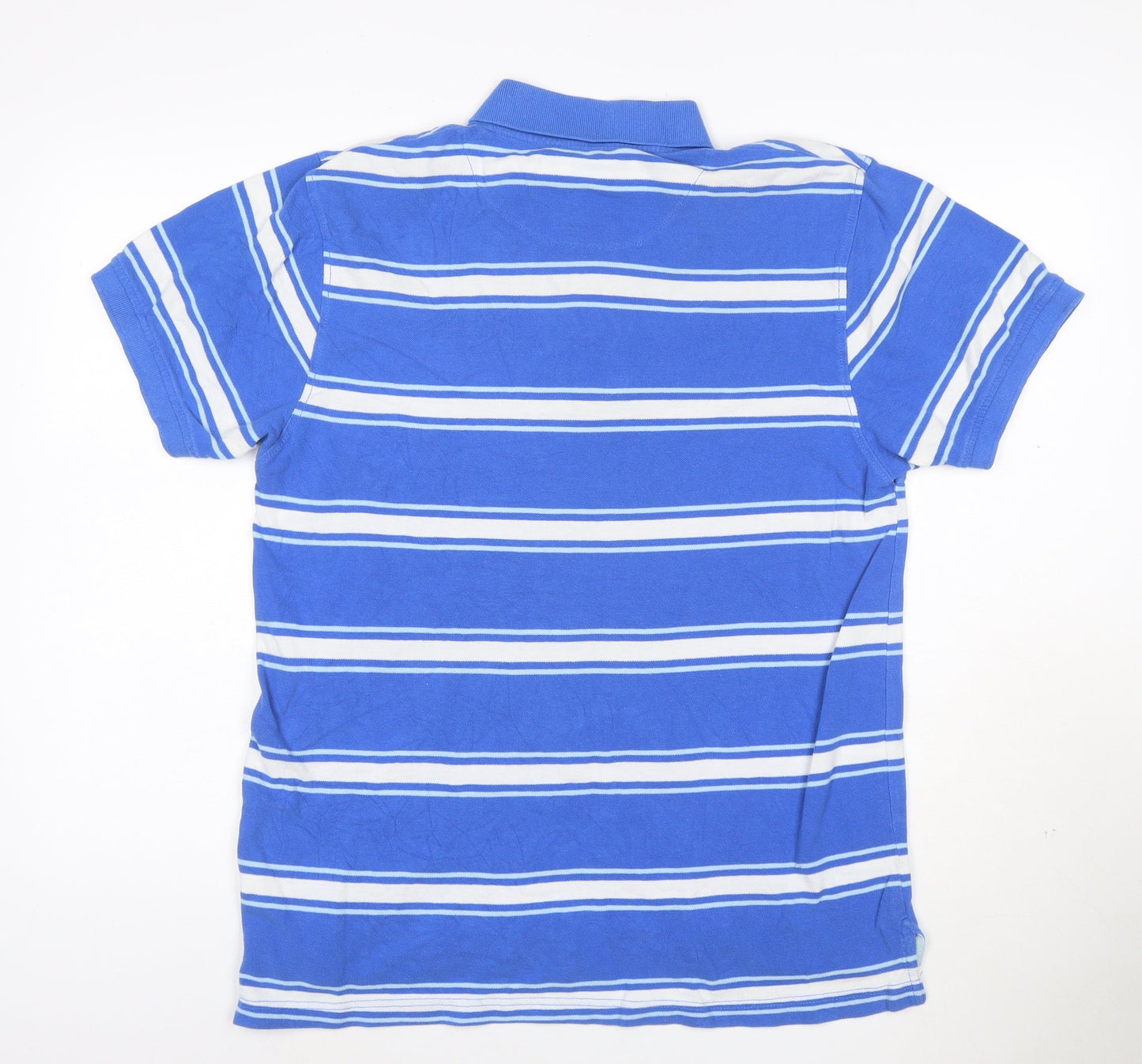 Pierre Cardin Men's Blue Striped Cotton Polo Shirt Size L