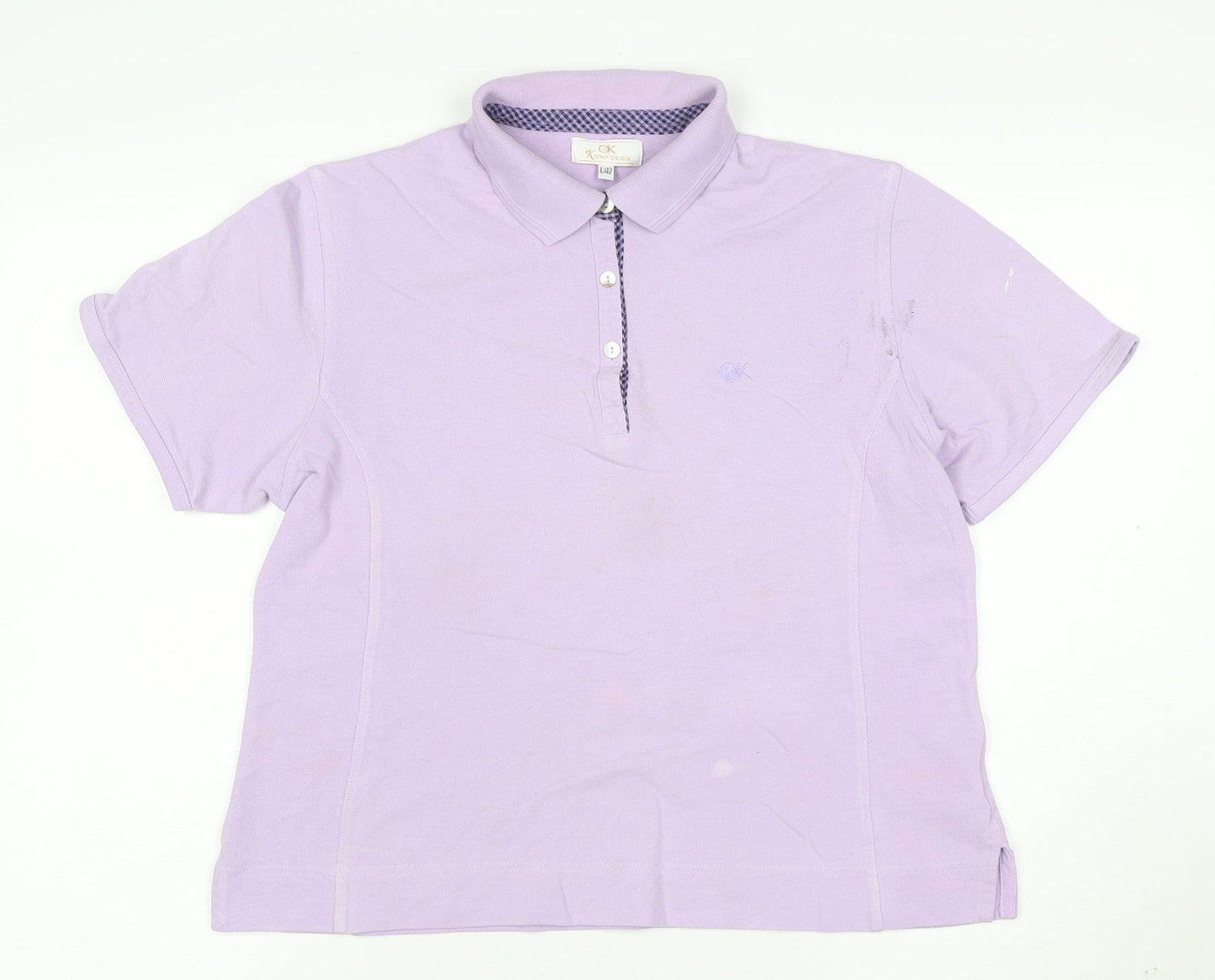 Kyowa Design Women's Purple Collared Short Sleeve Polo L