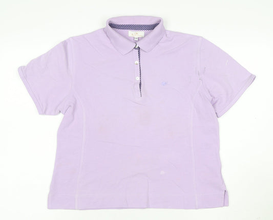 Prewornwholesale purple cropped slim fit active T-shirt with short sleeves and a high neckline.