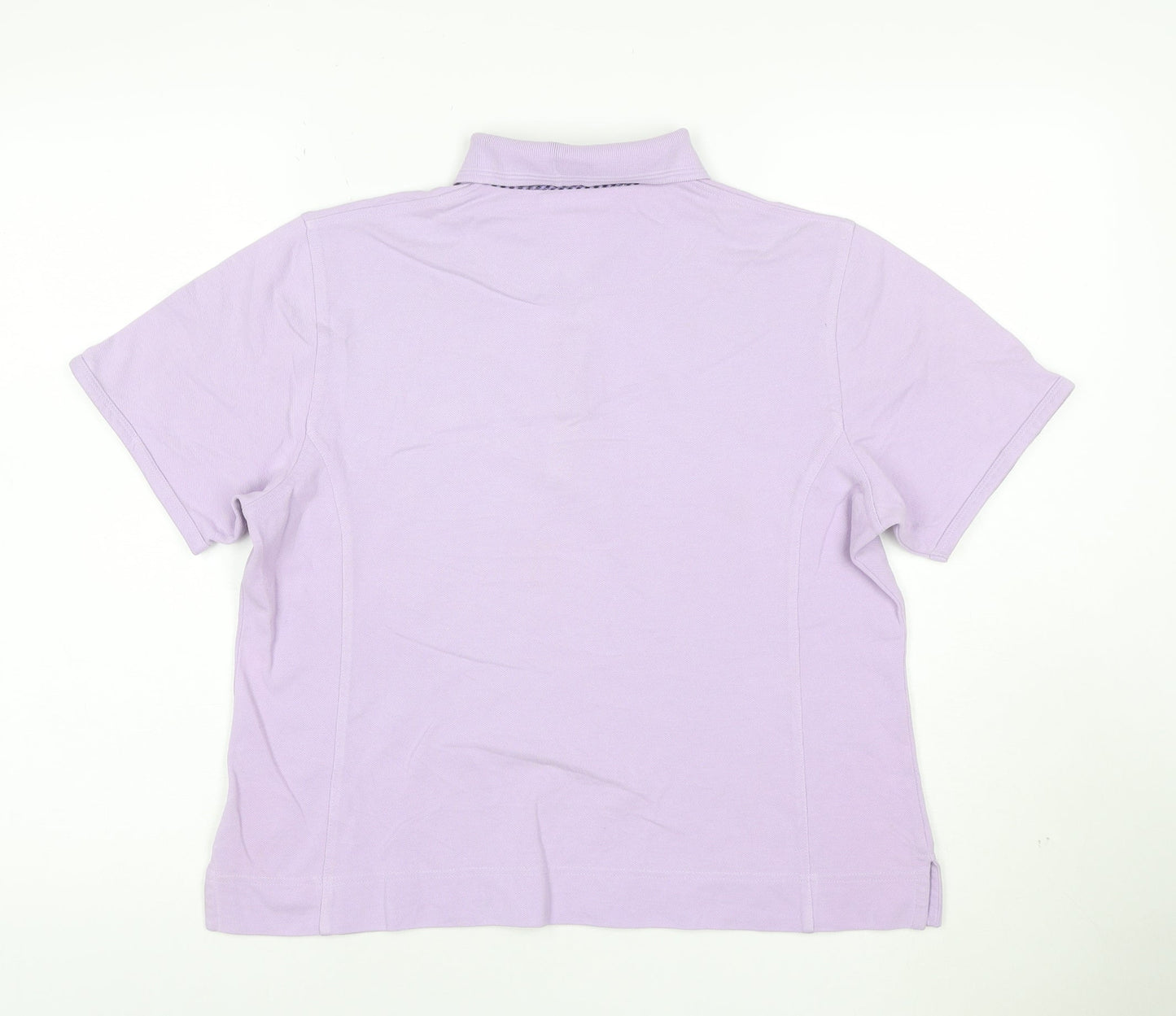 Kyowa Design Women's Purple Collared Short Sleeve Polo L