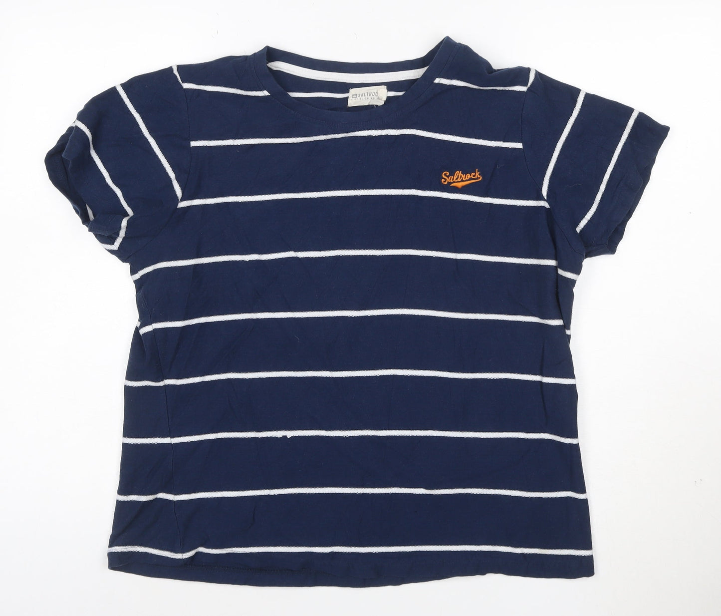 Saltrock Womens Blue Striped Cotton Short Sleeve T-Shirt Size 18