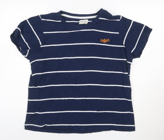 Saltrock Womens Blue Striped Cotton Short Sleeve T-Shirt Size 18