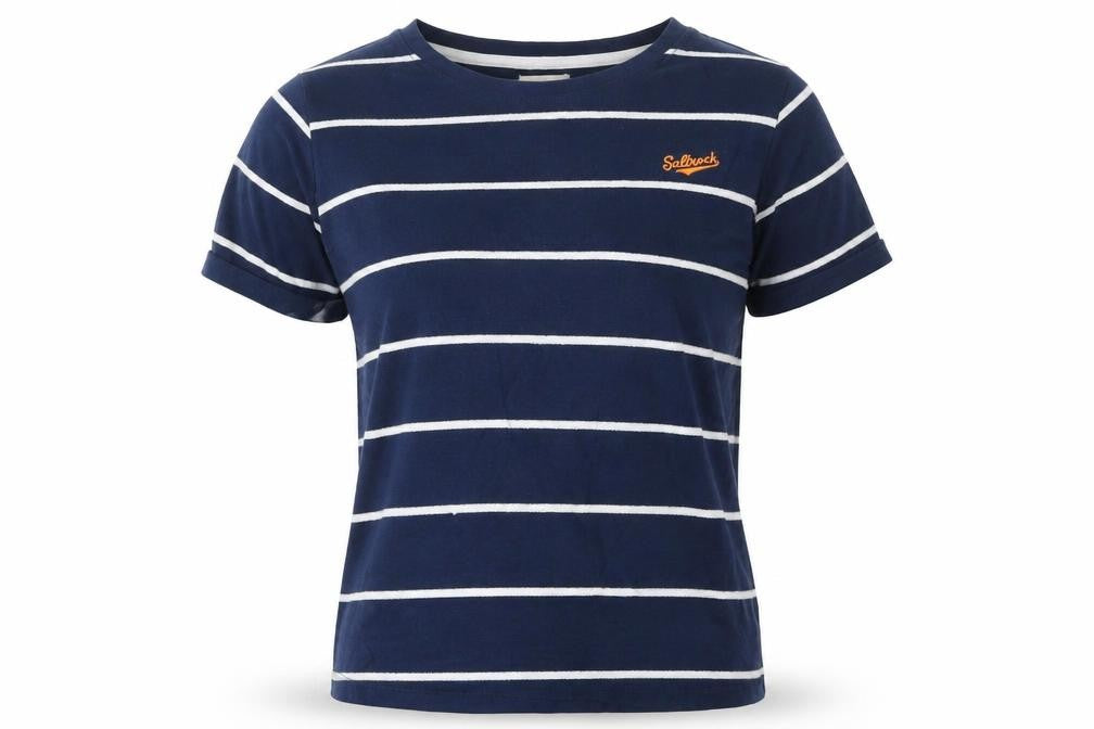 Saltrock Womens Blue Striped Cotton Short Sleeve T-Shirt Size 18
