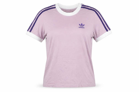 Adidas Womens Pink Ringer T-Shirt Size 10 Short Sleeve Cotton