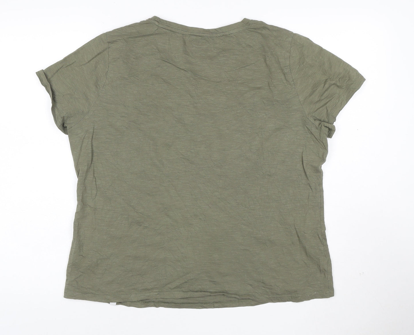 Animal Womens Green Organic Cotton Short Sleeve T-Shirt Size 16